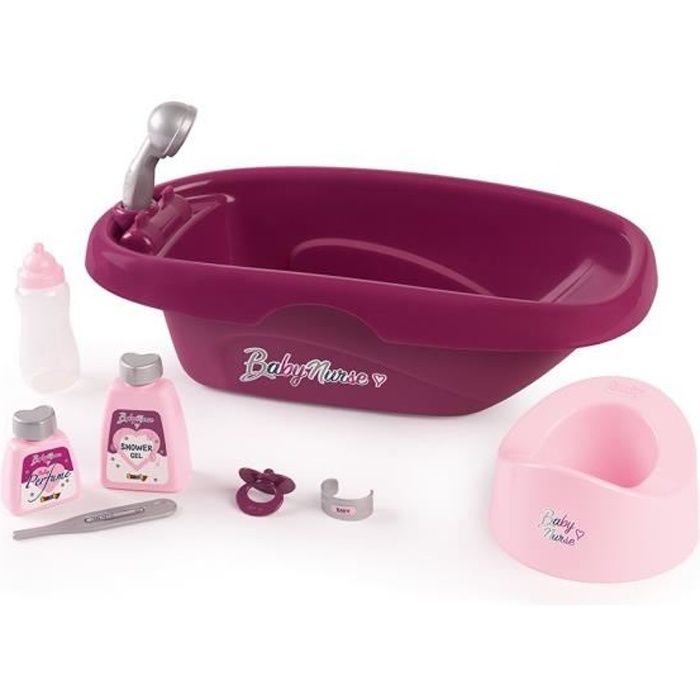Set De Bain Smoby Baby Nurse – 8 Accessoires Pour Poupon, Dès 3 Ans, Made In France