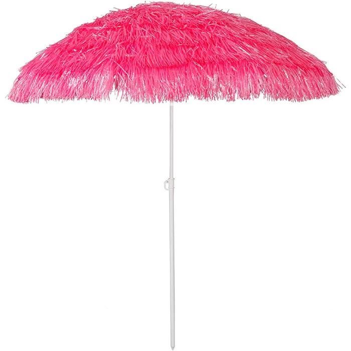 Mojawo Parasol de plage Hawaii En polyester Rose Diamètre 1,6