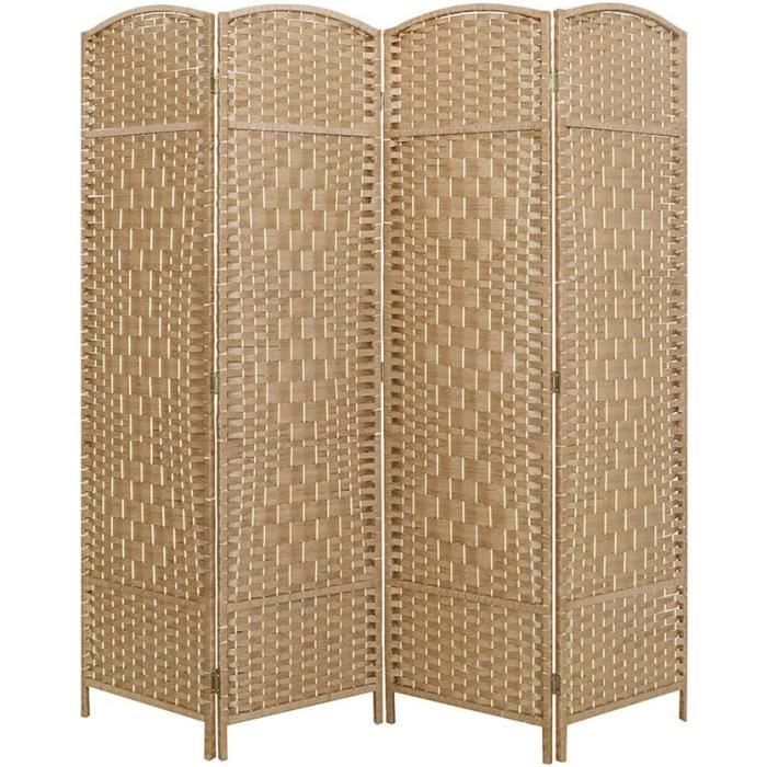 Paravent Pliant 6 Panneaux 2,13 M - Couleur Rouge Cuivre, à Charnières Double Effet, Marque Uxcell