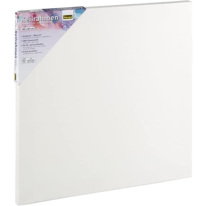 Idena 60030 – Châssis avec toile 100% coton grammage 380 g/m² pour