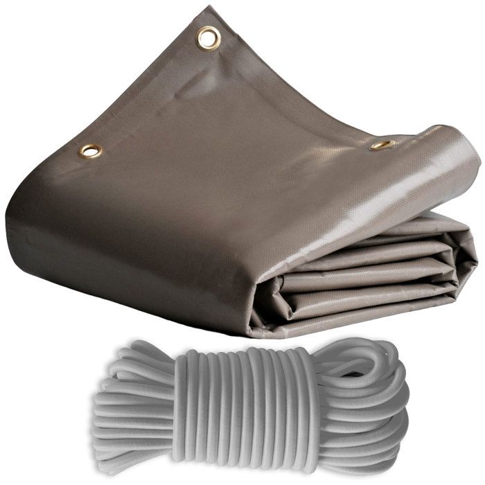 TECPLAST Bâche De Toiture PVC 3x4 M – LP506TO Beige Foncé – 100% Étanche, UV 5%, Oeillets Tous Les 30 Cm
