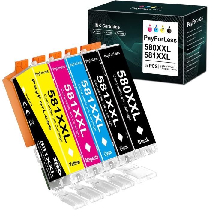 LOSMANN 3X Noir Cartouche D'encre Compatibles Pour Canon CLI-581 XXL BK