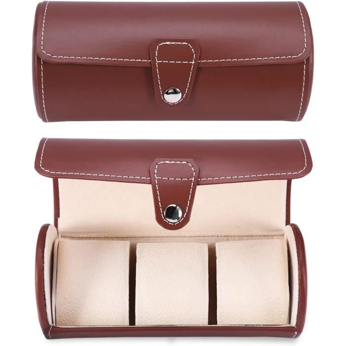 Leisurealeaneag Boîte de rangement compacte pour bijoux de voyage - Pour collier et clous d'oreilles - Style E - Noir