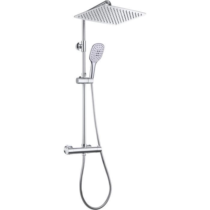Barre de Douche Noir 70cm en Acier Inoxydable 304,MCADYS Barre Douche