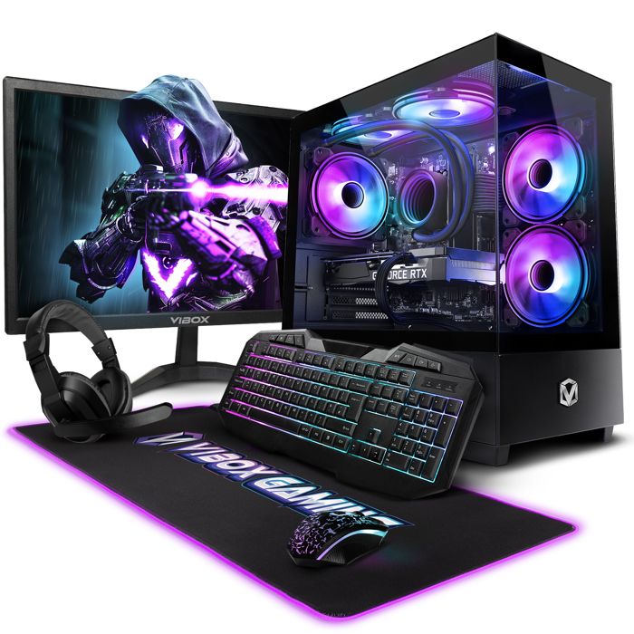 Vibox IV-16 PC Gamer – 23 Écran – AMD Ryzen 7 5700X – RTX 3050 6Go – 16Go RAM – 1TB SSD – Win11 – WiFi