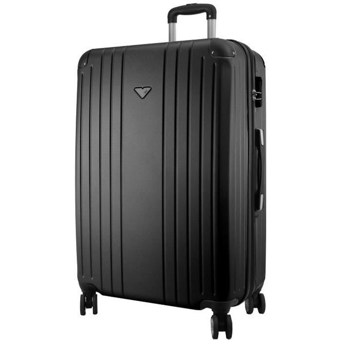 Valise Rigide VIDA VR610B Roues Doublons Qualité-Prix (Noir, L