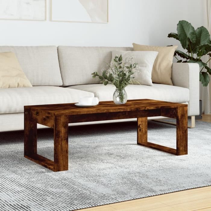 vidaXL Table basse chêne fumé 102x50x35 cm bois dingénierie 823363