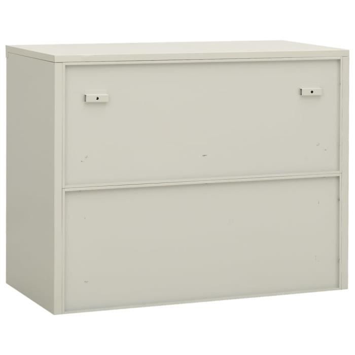 dba(335927)armoire de bureau gris clair 90x40x70 cm acier