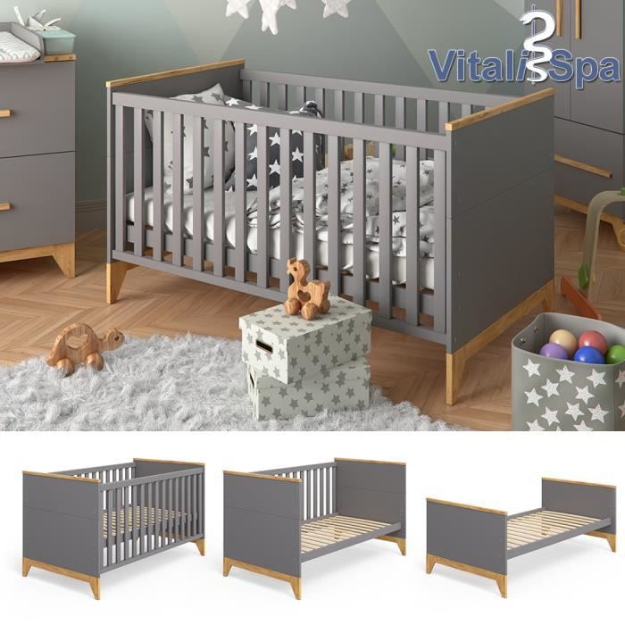 Lit Pour Bebe Vitalispa Malia Lit Pour Enfant Lit A Barreaux Lit D Appoint Lit Evolutif 140 X 70 Cm Cdiscount Maison