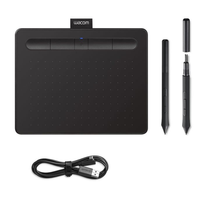 Wacom Intuos Intuos S, Avec fil &sans fil, 152 x 95 mm, USB-Bluetooth, 7 mm, Stylo, 0,25 mm