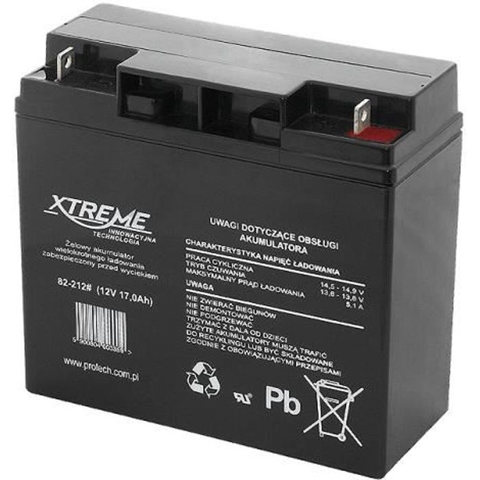 Batterie Gel rechargeable 12V 17Ah XTREME Sans entretien Sans