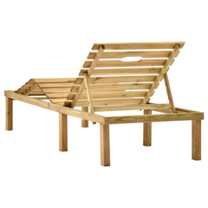 lessaisons chaise longue de jardin bois de pin imprégné 117221