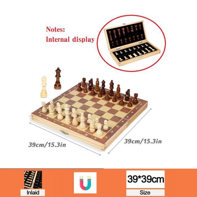 White Label Jeu D'échecs Avec échiquier Magnétique Pliable 24 × 24 Cm Cadeau De Jouet éducatif Pour Enfants Et Adultes (jeu D'échecs) - Boisé - Prix Pas Cher | SN
