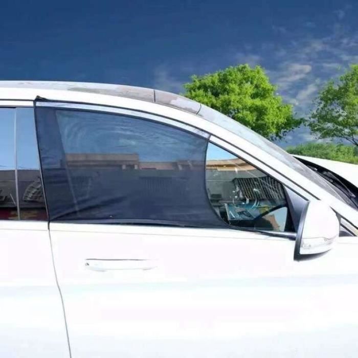 Rideaux Pare-soleil Magnétiques Pour Voiture - 4 Pièces, Argent Et Noir - Protection UV Et Isolation Thermique - 2