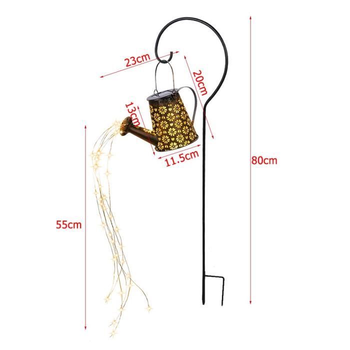 Arrosoir Lanterne Solaire Père Noël,Décoration De Jardin Étanche Led Lampes Clignotante Pelouse,Terrasse,Chargement Automatique - Maison