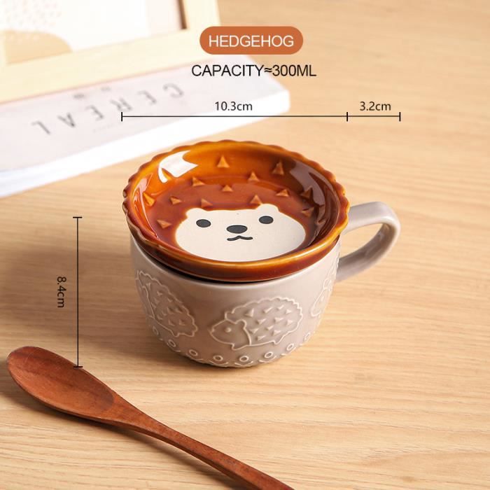 Tasse à Café Shiba Inu 420 Ml En Céramique Avec Couvercle Et Cuillère - Cadeau Idéal Pour Amoureux Des Chiens