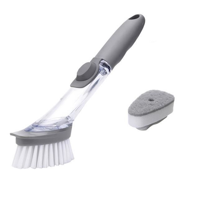 Lot De 3 Brosses à Vaisselle – Manche Plastique Ergonomique – Poils Durs Pour Salissures Tenaces – Nettoyage Cuisine, éviers – Blanc - 14