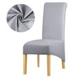 Housses de protection de chaise de salle à manger, en PU, imperméables, extensibles, de couleur unie, pour salon, taille [794494F]-1