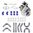 Universal GT35 turbo Turbocharger Water Cooled + 2.5 inch Intercooler Piping Kit-1