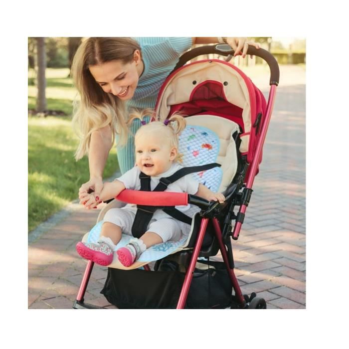 Coussin De Siège Poussette URFEDA - Housse été Anti-transpiration, 70x33 Cm, Universel, Lavable Machine