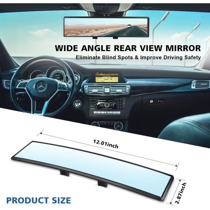 Rétroviseur Intérieur Voiture CGEAMDY Grand Angle - Anti-éblouissement, Vue Panoramique, Installation Facile Sans Outil