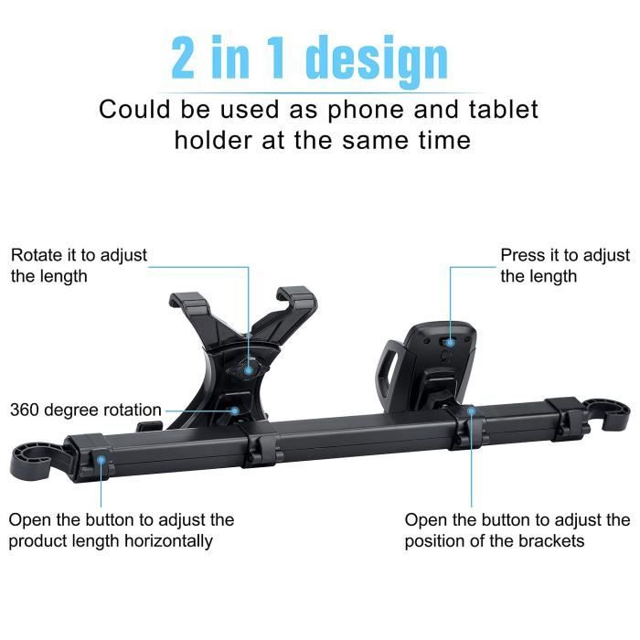Drivv. Porte-tablette de Luxe pour voiture - Rotatif à 360 degrés -  Convient pour