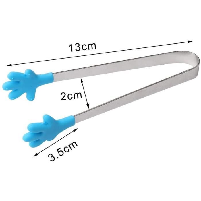 5 Pièces Pince De Cuisine 7 Pouces - Mini Pinces Acier Inoxydable Avec Poignée Silicone Anti-Dérapante