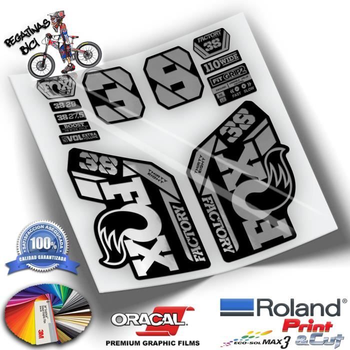 Autocollants Fox 38 2021 E-Bike Series Olive Mat - Personnalisation Résistante
