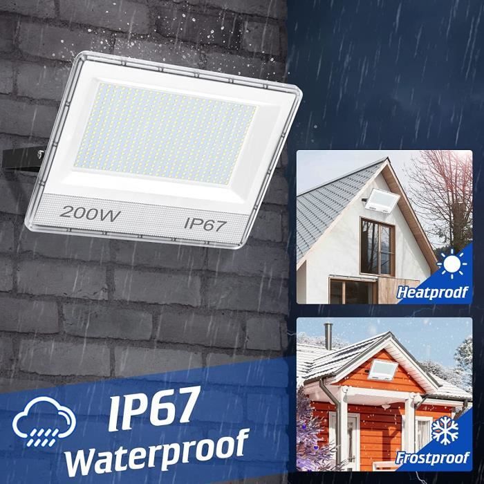 Projecteur LED Extérieur 50W Avec Détecteur - 5000LM - IP66 - Éclairage Garage, Jardin & Allée - Blanc Froid