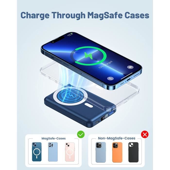Batterie Externe magnétique sans Fil, 5000 mAh Chargeur Portable Magnétique  avec Câble USB C, Exclusivement pour iPhone 13-13 [542] - Cdiscount  Téléphonie