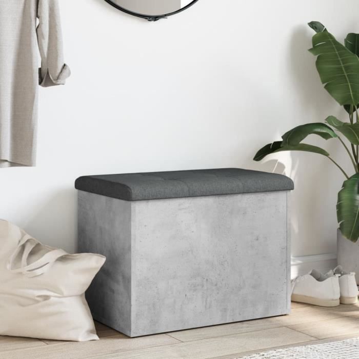 Banc de rangement chêne marron 62x42x46 cm bois d'ingénierie