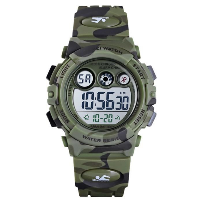 Montre Militaire Homme Sport LED Double Affichage Camouflage Verte Vert, -  Achat/vente montre Homme Adulte Vert Simili - Cdiscount