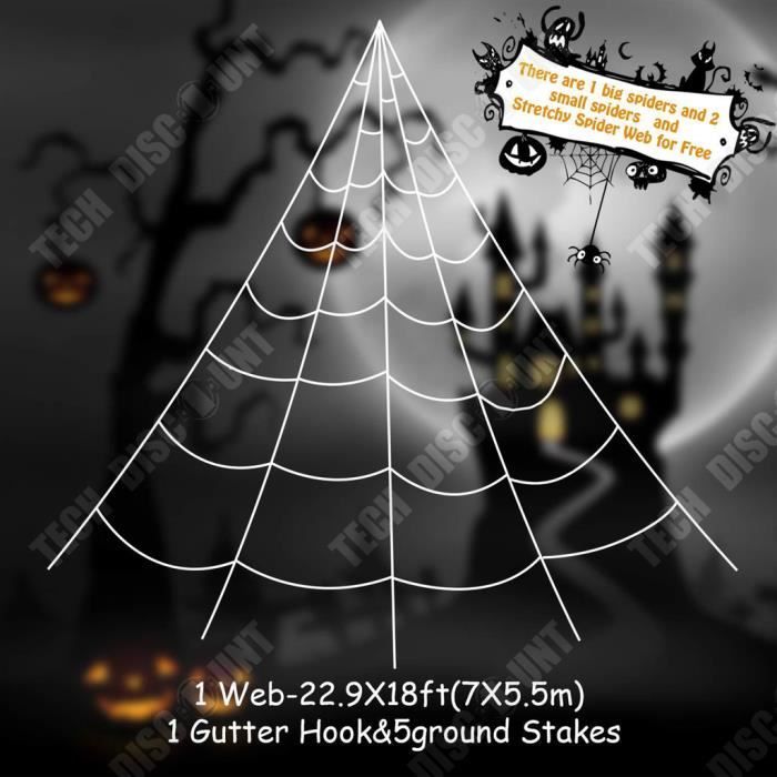 Dalugo Toile D'araignée D'Halloween - Noir - 6 X 5 M - Grands