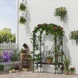 Arche de jardin avec banc 2 places Outsunny arche à rosiers pour plantes grimpantes, fleurs - décorer jardin mariage cérémonie-2