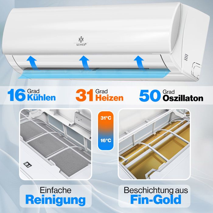 Télécommande De Rechange Pour Climatiseur KESSER Split 9000-12000 BTU/h - Compatible, Infrarouge, Sans Programmation - 11