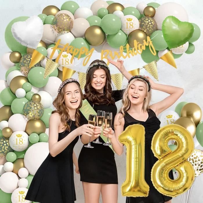 Décoration Anniversaire 18 Ans - Rose et Beige - Ballon 18 Ans - Fête d
