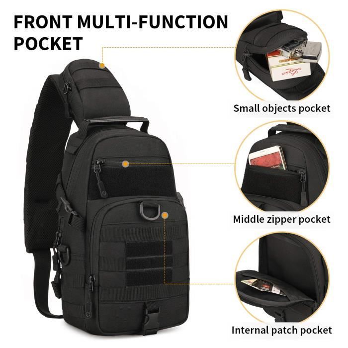 Sac Bandoulière Antivol KUMSODE - Nylon Imperméable - 30x16x5cm - Porté épaule Ou Poitrine - Pour Voyage, Quotidien