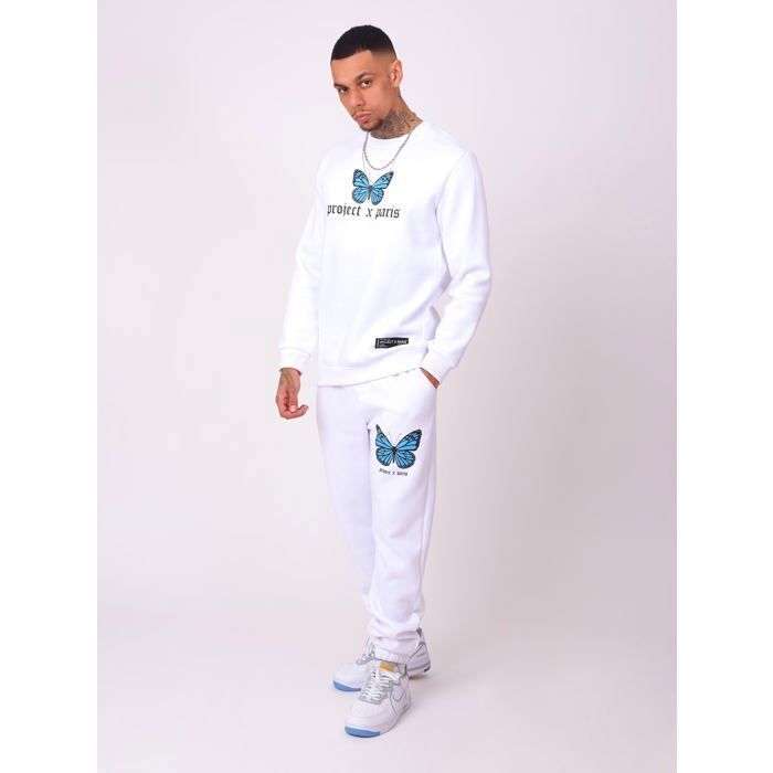 Bas de jogging impression papillon Blanc Cdiscount Prêt-à-Porter