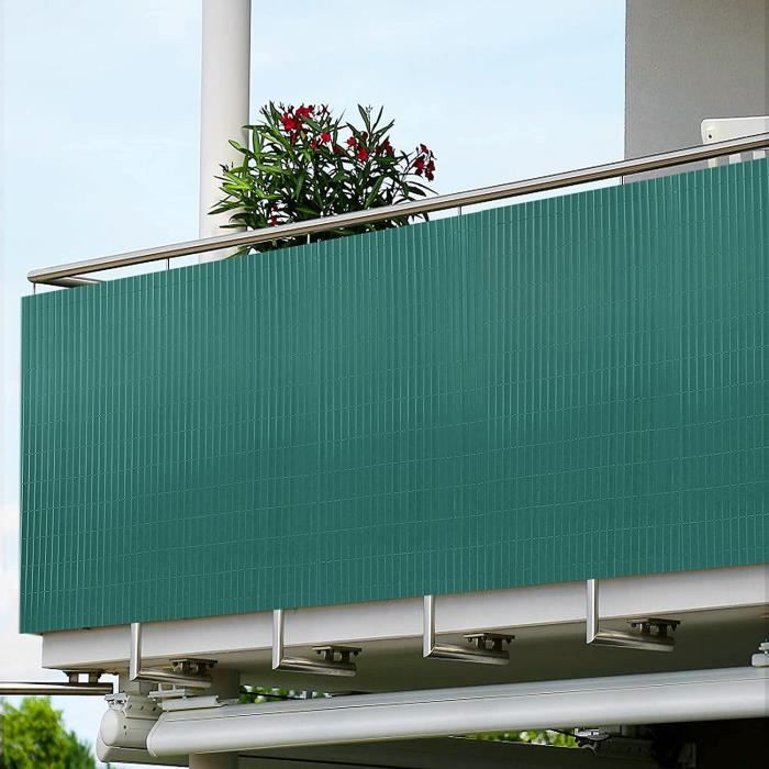 Brise-vue Balcon 75x300cm UIRWAY - HDPE, Protection UV 98%, Fermeture éclair, Pour Intimité Et Sécurité Enfants/animaux - 11