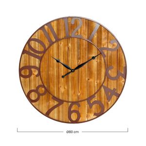 Horloge Murale TROPHY En Céramique – Blanc, Marron, Noir – Style Campagne – Fonctionne