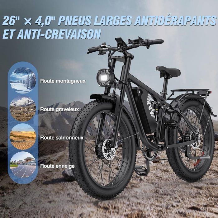 ZAZAWORK Vélo Électrique Homme 29, VTT 250W 48V 15Ah, Assistance 25KM/H, 21 Vitesses, Autonomie 85KM, Freins à Disque, Cadre Acier Carbone (Gris ZAZAWORK Vélo Électrique Homme 29, VTT 250W 48V 15Ah, Assistance 25KM/H, 21 Vitesses, Autonomie 85KM, Freins à Disque, Cadre Acier Carbone (Gris