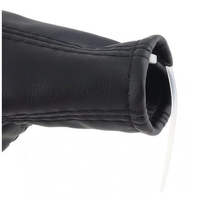 Soufflet Levier De Vitesse + Frein à Main Cuir Noir Pour Opel Astra G - Coutures Grises