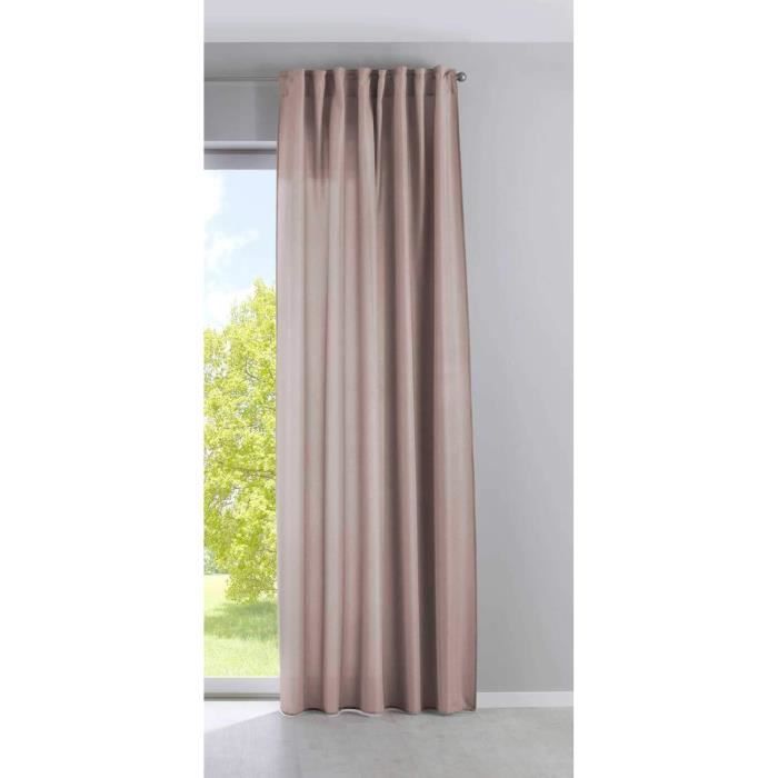Cationic JENA« 2019037 Verborgen lussen, ondoorzichtig, linnenlook, kleur crème, ondoorzichtig, gemêleerd, gordijnband met gordijnhouder, 225 x 140 cm