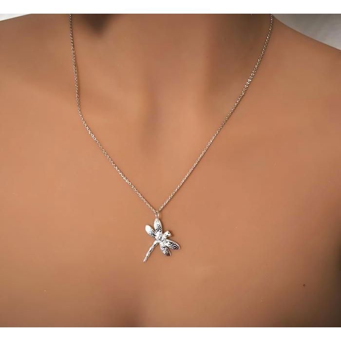 Parure Bijoux - Femme/Enfant - Libellule - Cristal - Blanc