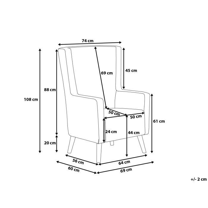 Beliani Fauteuil Retro En Tissu Vert Et Blanc à Motif Feuilles