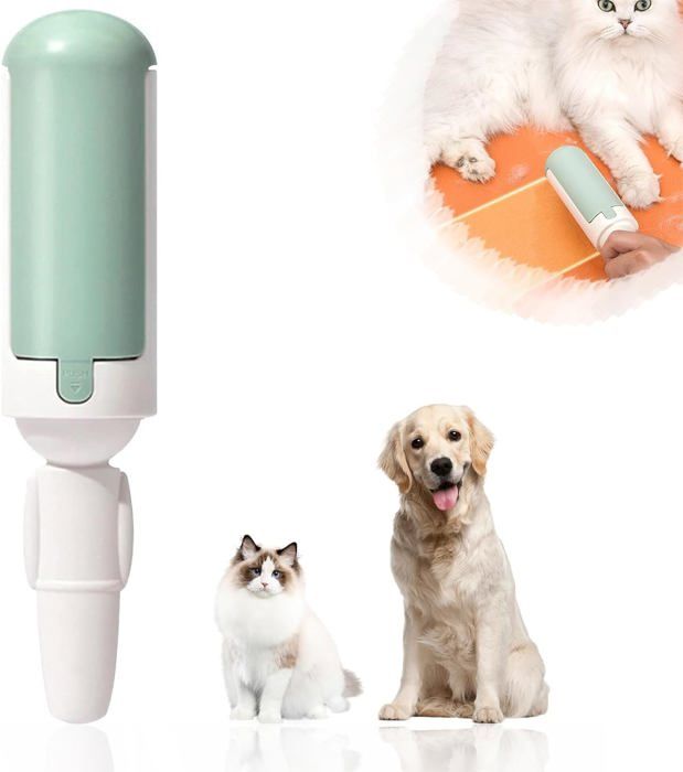SYEYCW 2 Pièces Rasoir Anti Bouloche Et Ramasse Poils Animaux - Orange Et Bleu