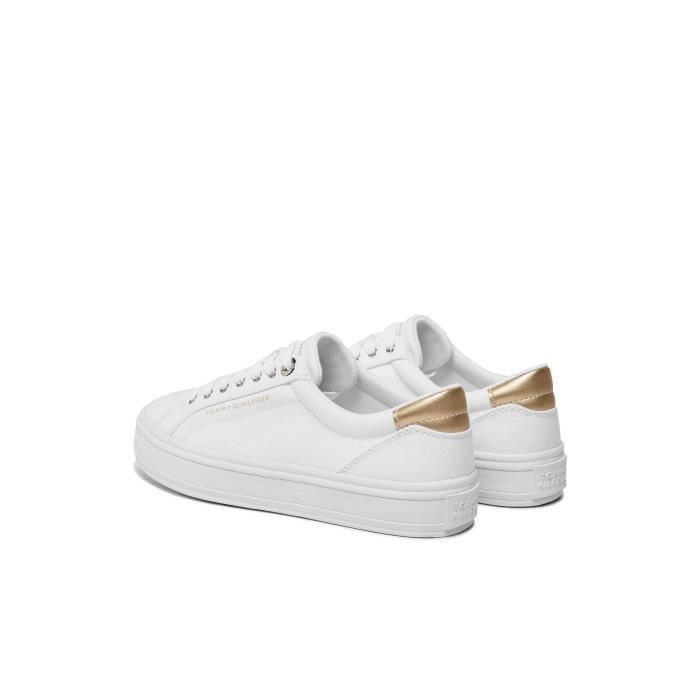 Sneakers basses coton Tommy Hilfiger Femme Blanc Cdiscount