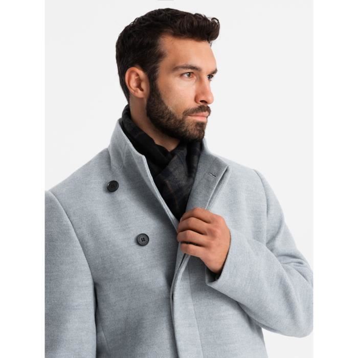 Coat Manteau Homme Gris The Ubac Wool Coat French Wool Men Made In