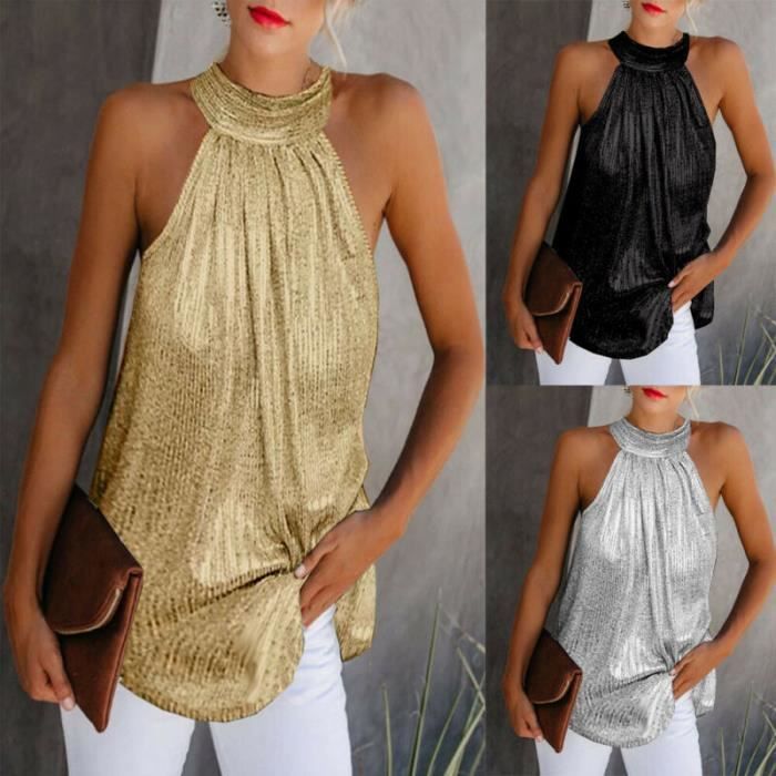 Chemise dorée femme best sale