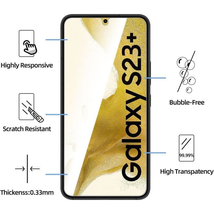 ivoler 3 Pièces Verre Trempé pour Samsung Galaxy S23 5G (pas pour